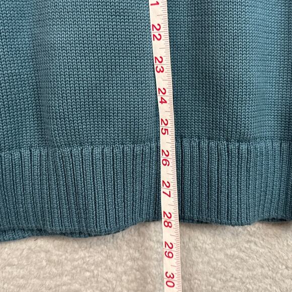 L.L. Bean Men's Quarter Zip Sweater Teal Green Size L Gorpcore Outdoor Cabincore - Picture 7 of 10